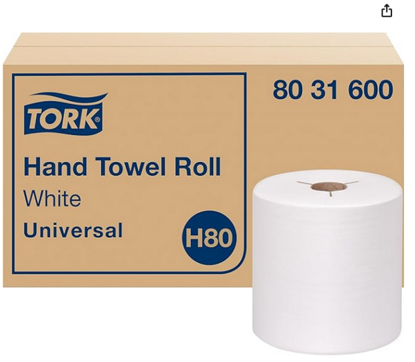 TORK – HARDWOUND ROLL TOWEL Y-NOTCH WHITE 8″