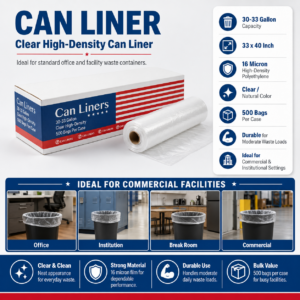 CLEAR CAN LINERS 33" X 40"