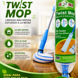 Home Green Leaf Twist Mop 51 x 3.15 x 3.15 Inches