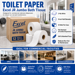 EXCEL JR JUMBO TISSUE 9" 2PLY 12 ROLLS X BOX