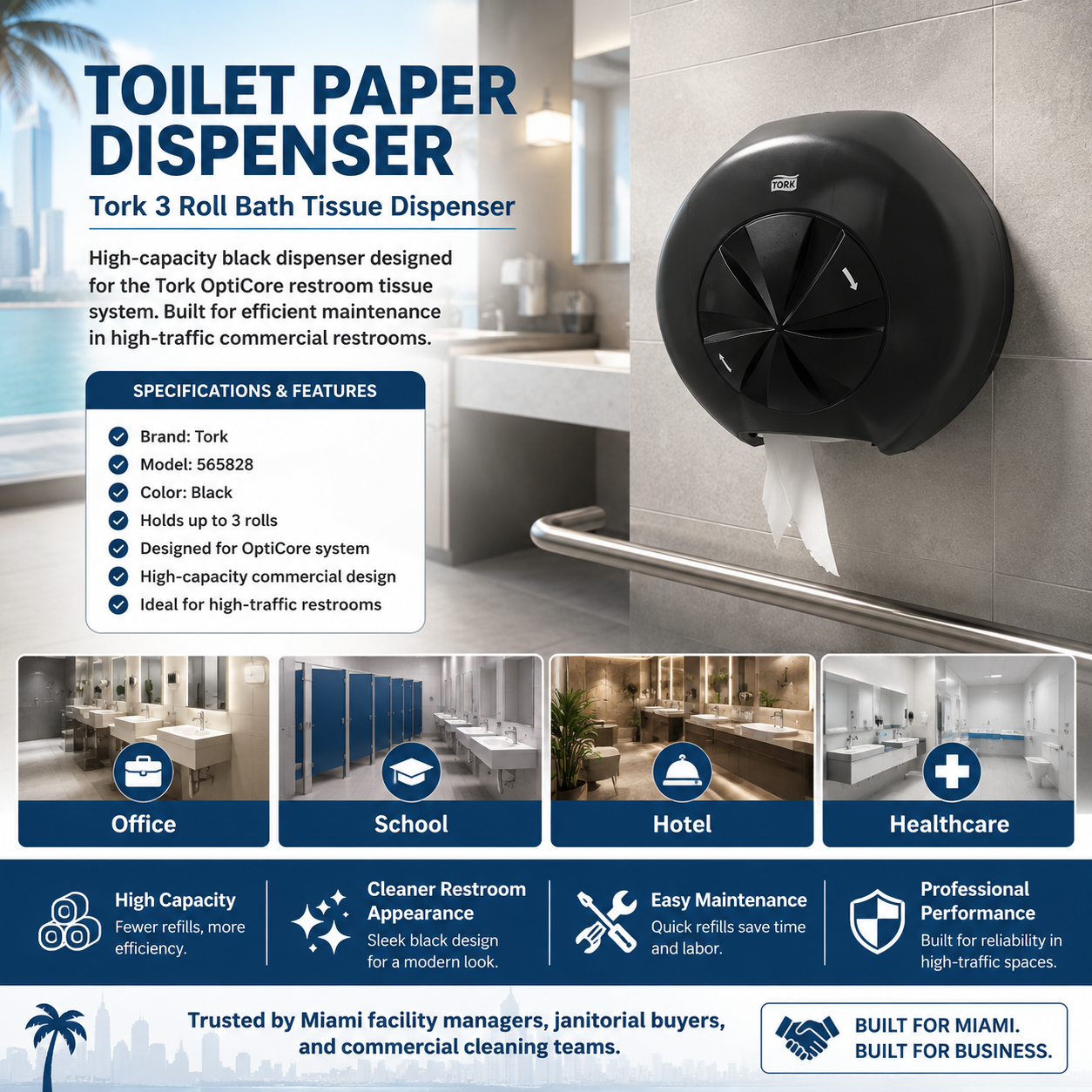 Tork Toilet Paper Dispenser, Opticore