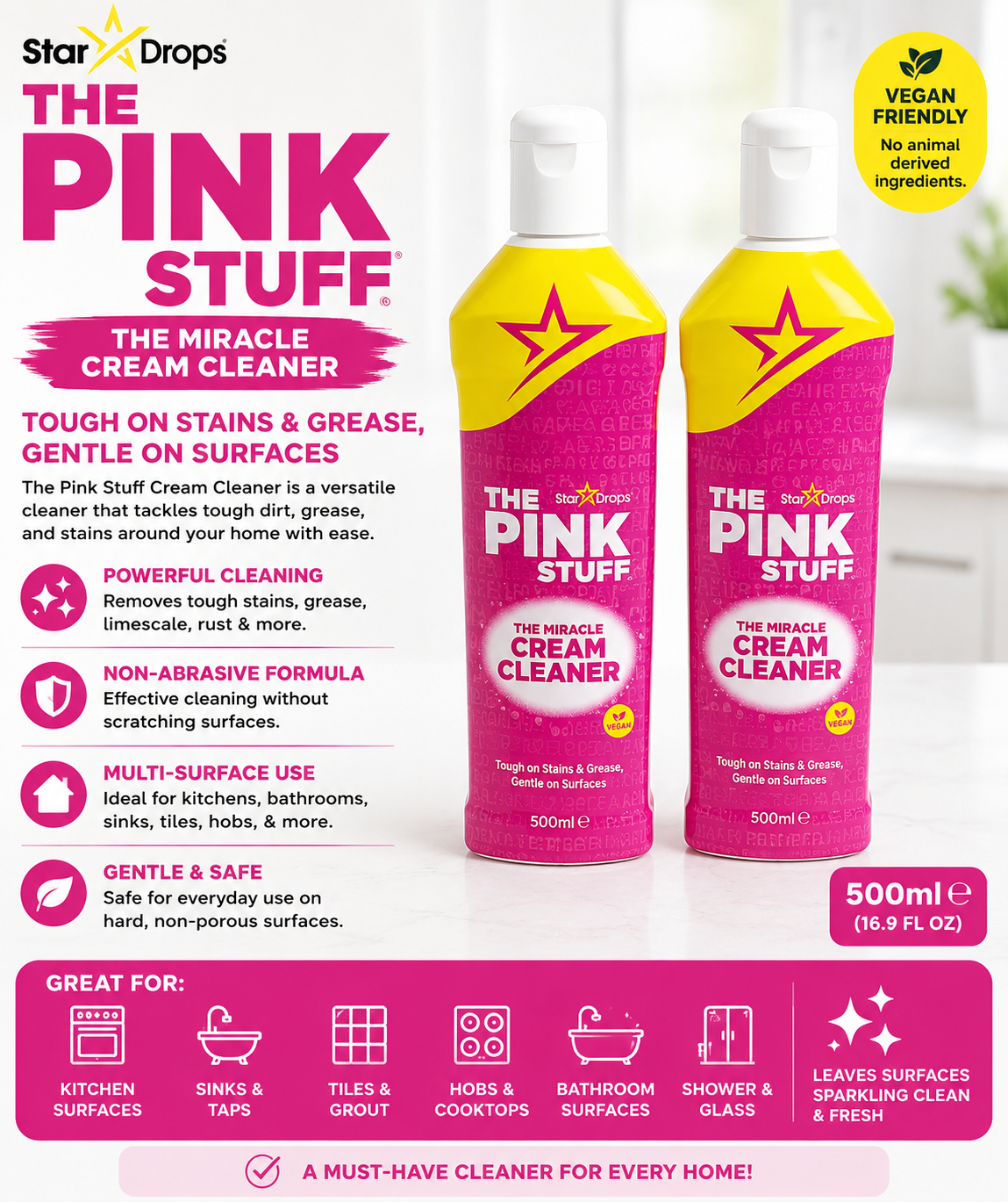 Stardrops The Pink Stuff The Miracle Cream Cleaner 500ml