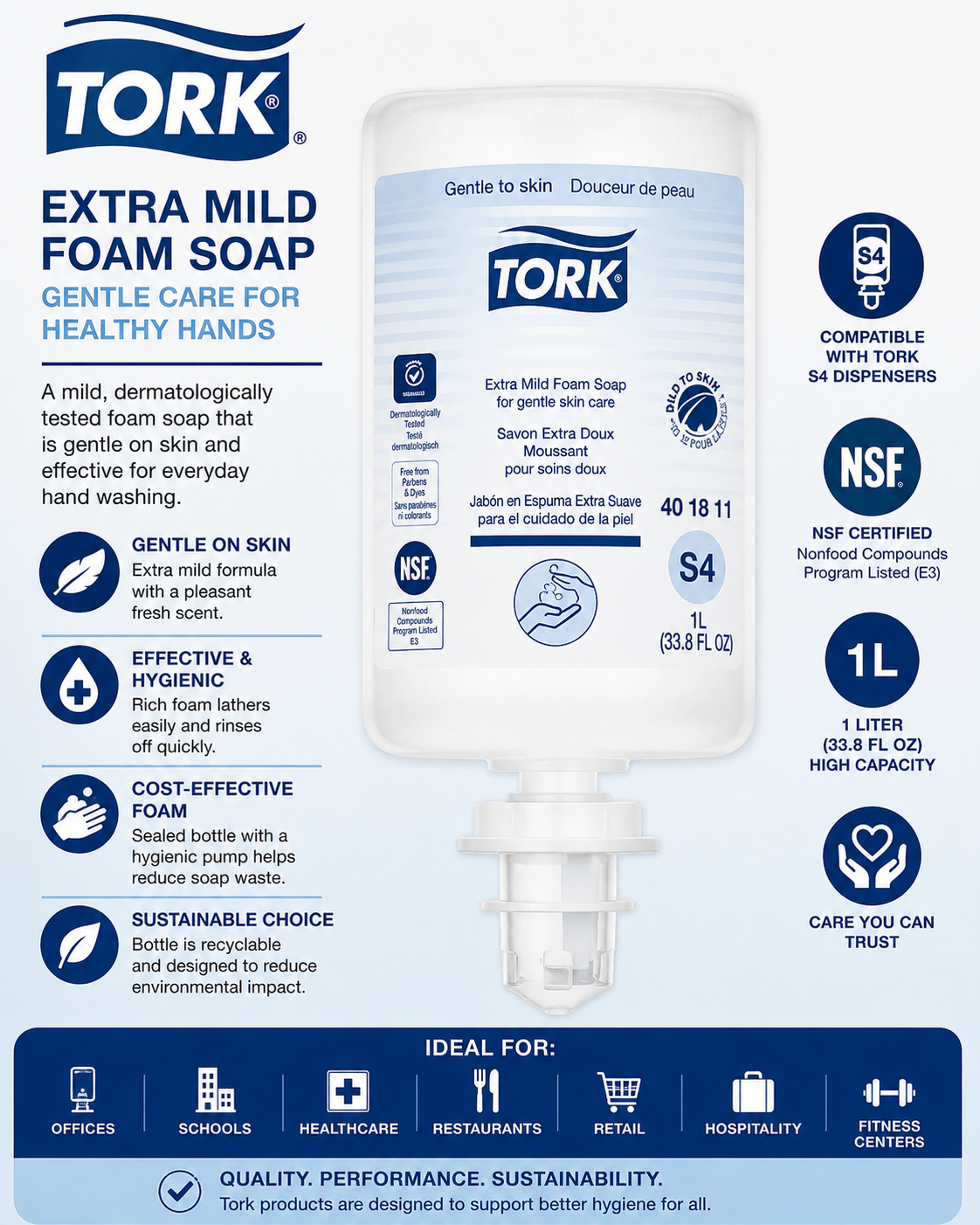 Tork Extra Mild Foam Soap 1 Liter
