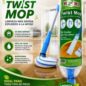 Home Green Leaf Twist Mop 51 x 3.15 x 3.15 Inches