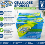 Fresh Start Cellulose Sponges (Pack of 6)