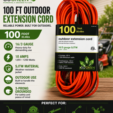 GoGreen 100 ft Outdoor Extension Cord