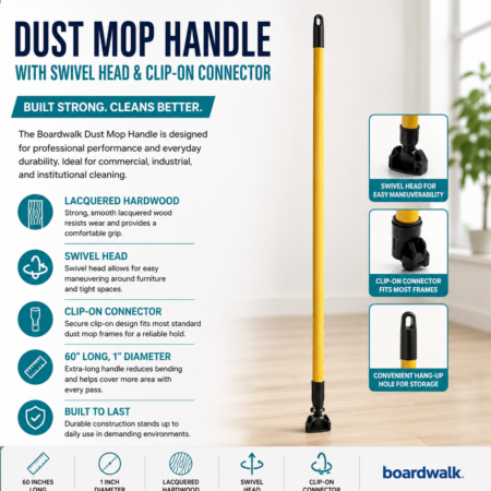 DUST MOP HANDLE WITH CLIP