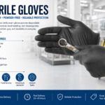 BLACK GLOVES NITRILE - DUTY BLACK - LARGE