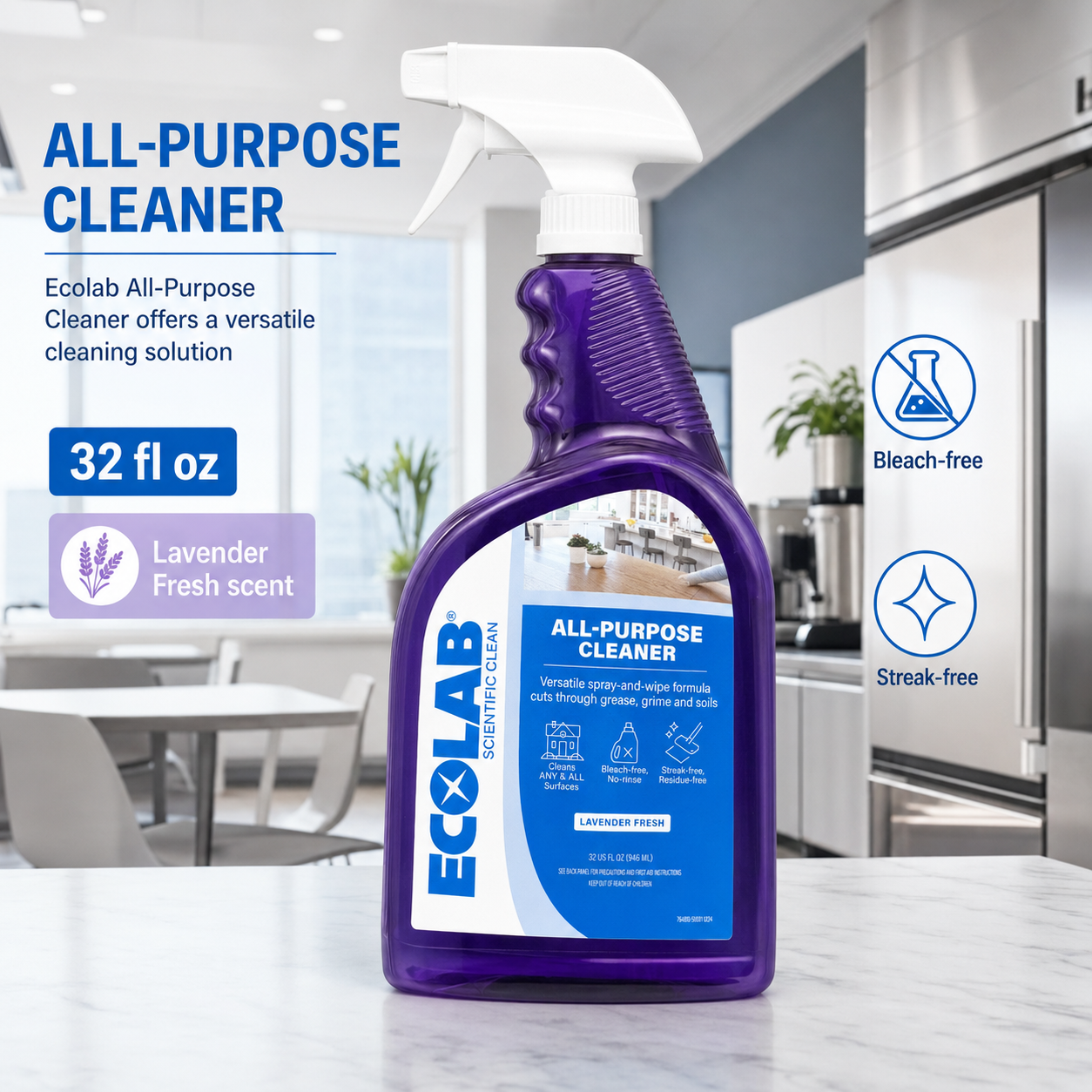 Ecolab All-Purpose Cleaner Lavender Fresh 32 oz