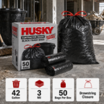 HUSKY BLACK TRASH BAGS